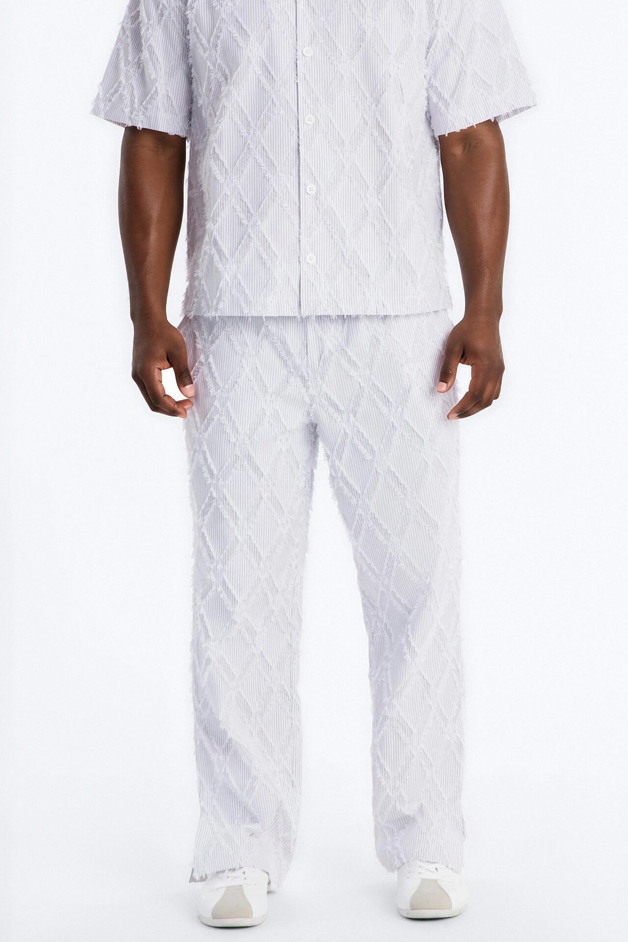 Straight Sahara Stripe Pant - White