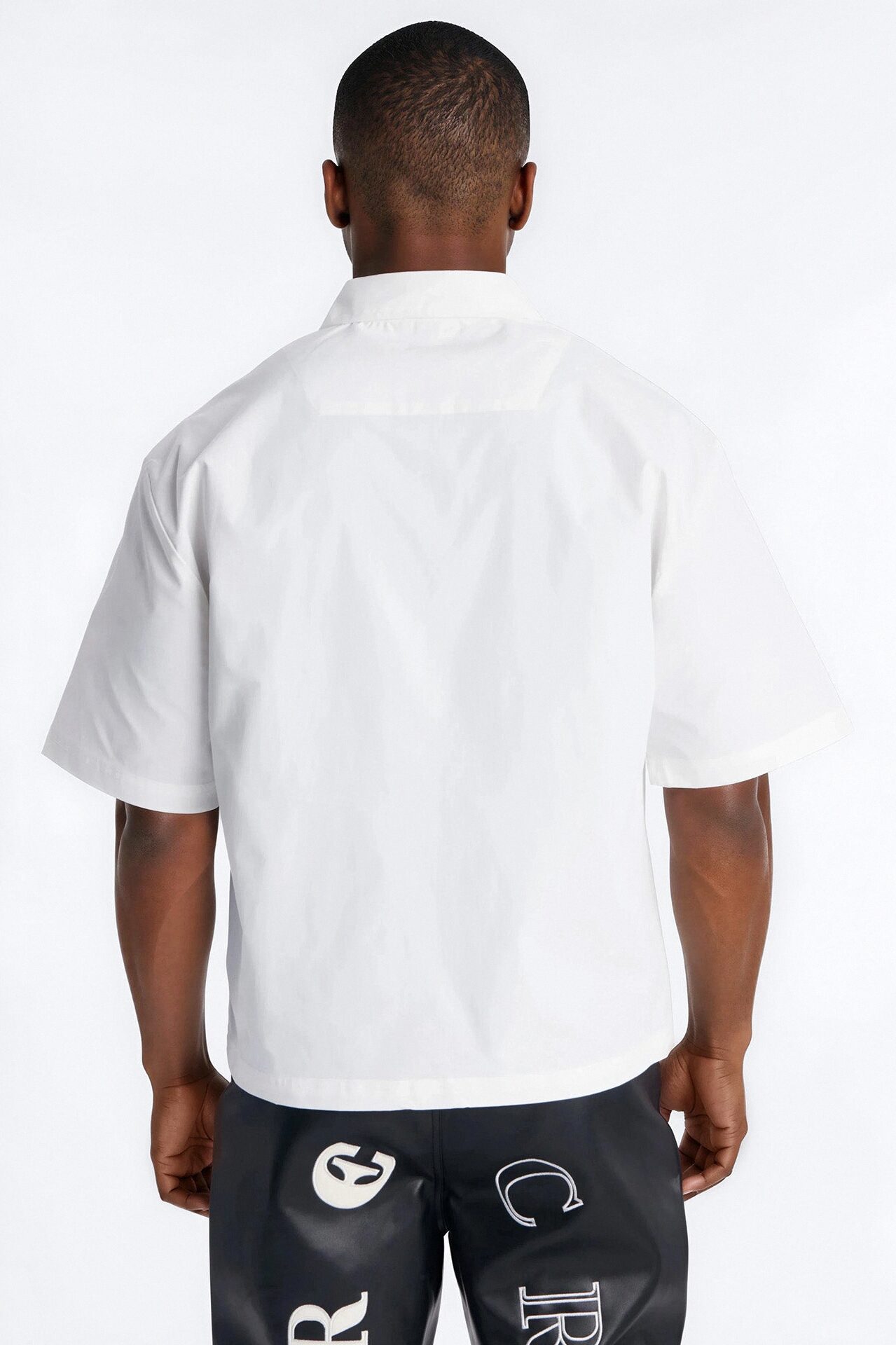 Skyline Views Short Sleeve Button Up Shirt - White