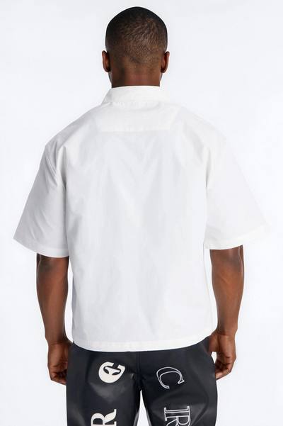 Skyline Views Short Sleeve Button Up Shirt - White