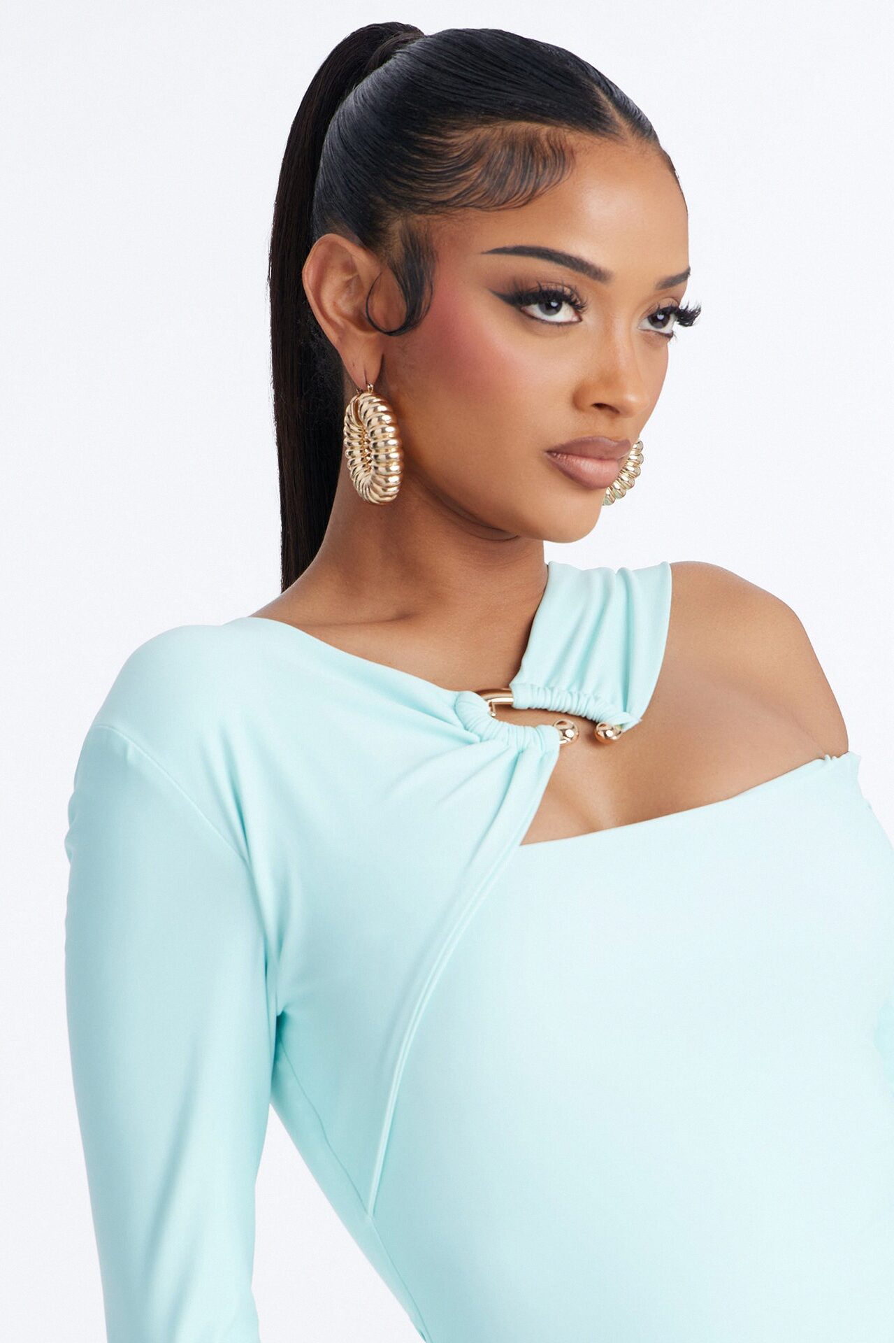 Roxy Form Double Lined Long Sleeve Mini Dress - Mint