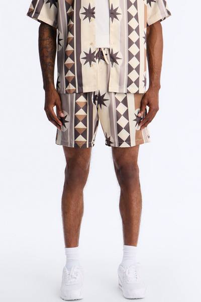 Toscana Geo Relaxed Short - Tan