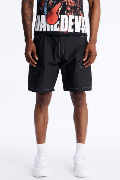 Relaxed Diamond Appeal Contrast Thread Short - Black