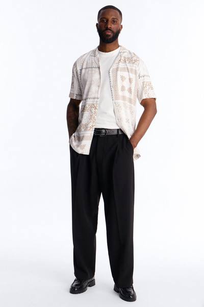 Coastline Cuban Collar Button Up Shirt - White/combo