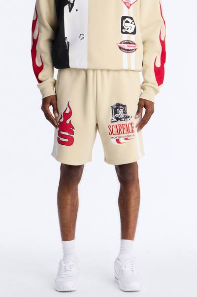 Scarface Embroidery Patch Sweatshorts - Khaki