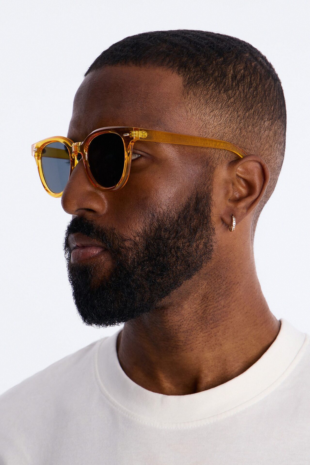 Statement Rounded Wayfarer Sunglasses - Yellow