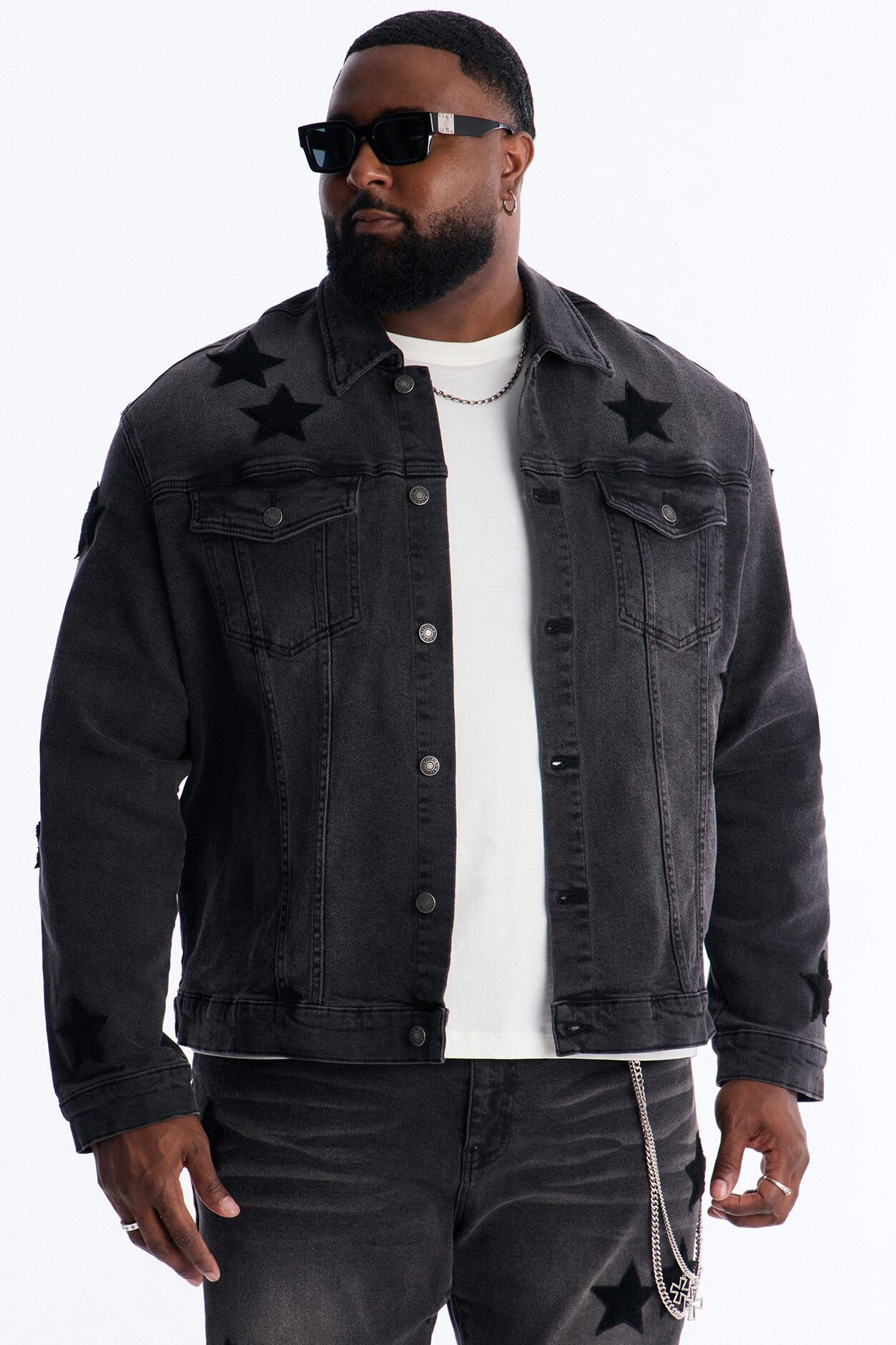 Stellar Denim Trucker Jacket - Black Wash