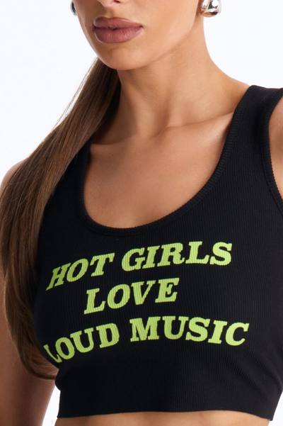 Hot Girls Love Loud Music Tank - Black