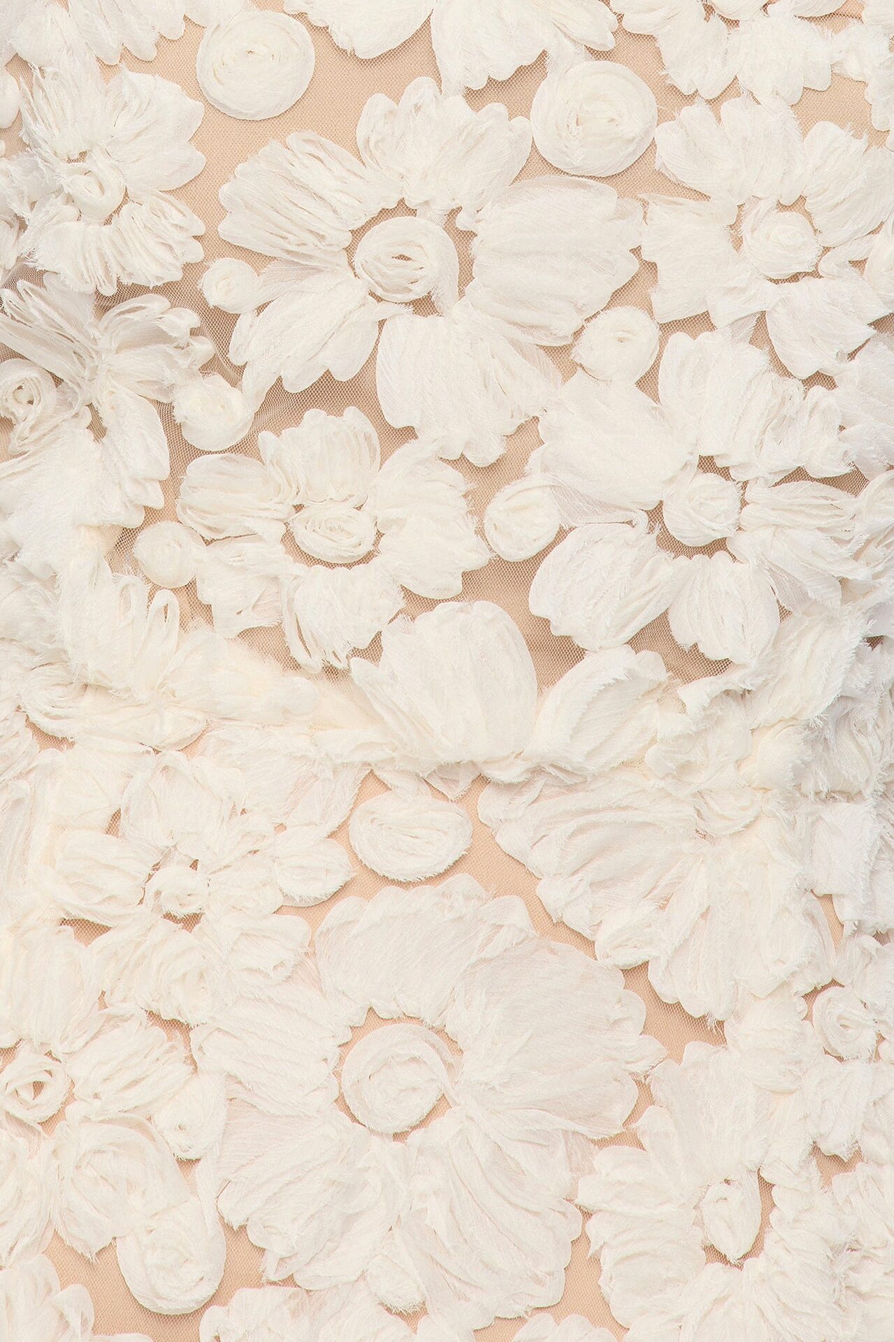 Polly Floral Applique Mini Dress - Ivory
