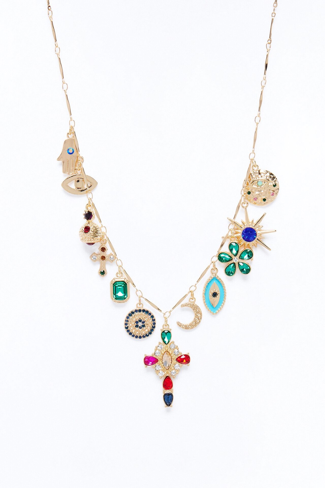 Betting On A Miracle Charm Necklace - Gold/combo