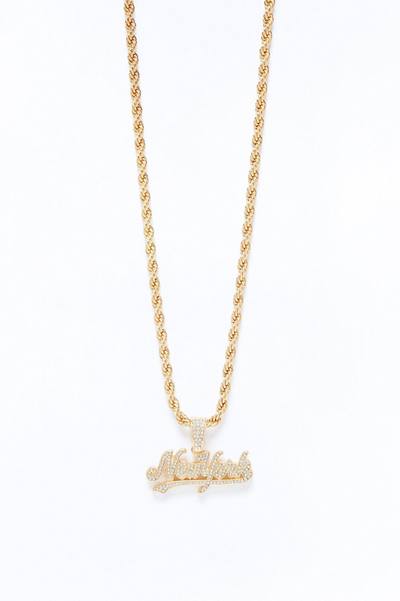 New York Iced Pendant Necklace - Gold