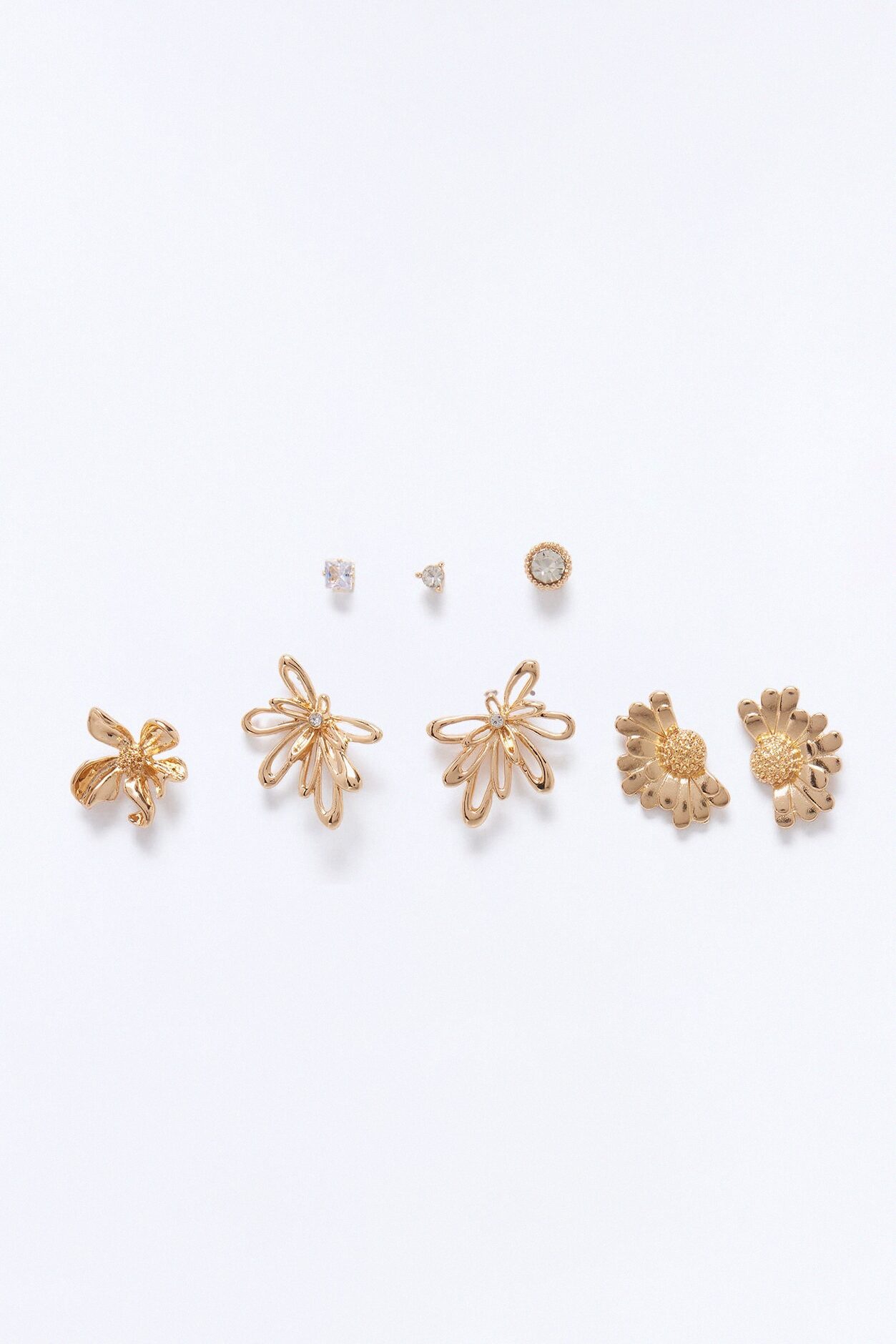 Sunshine Social 6 Pair Multi Earring Set - Gold