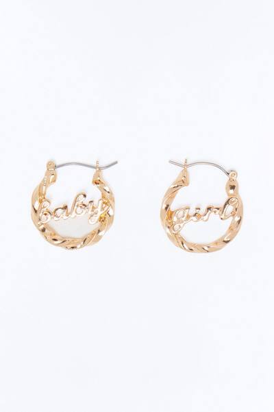 Mini Baby Girl Hoop Earrings - Gold