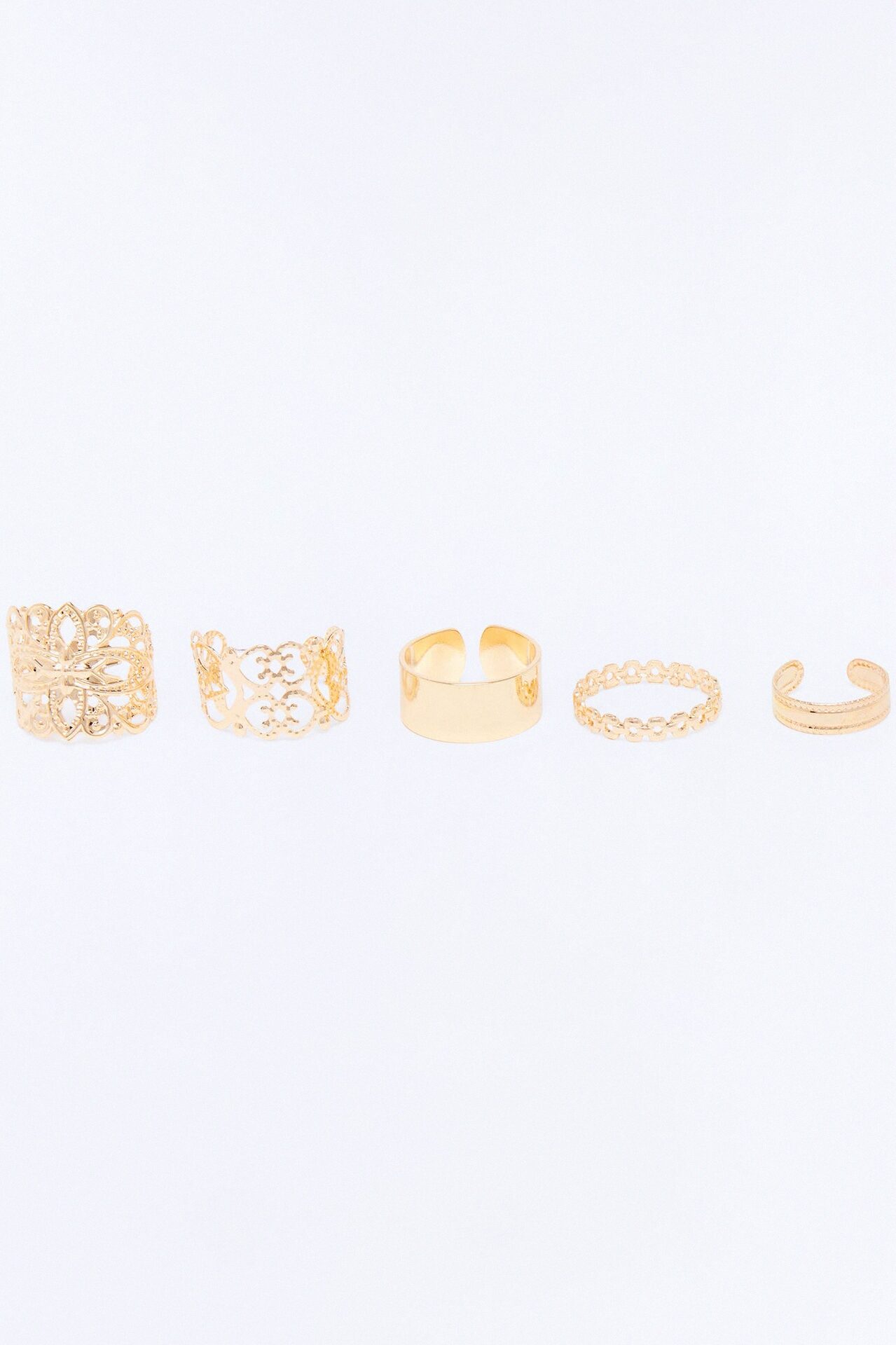 Soleil Hardware 5 Piece Ring Set - Gold