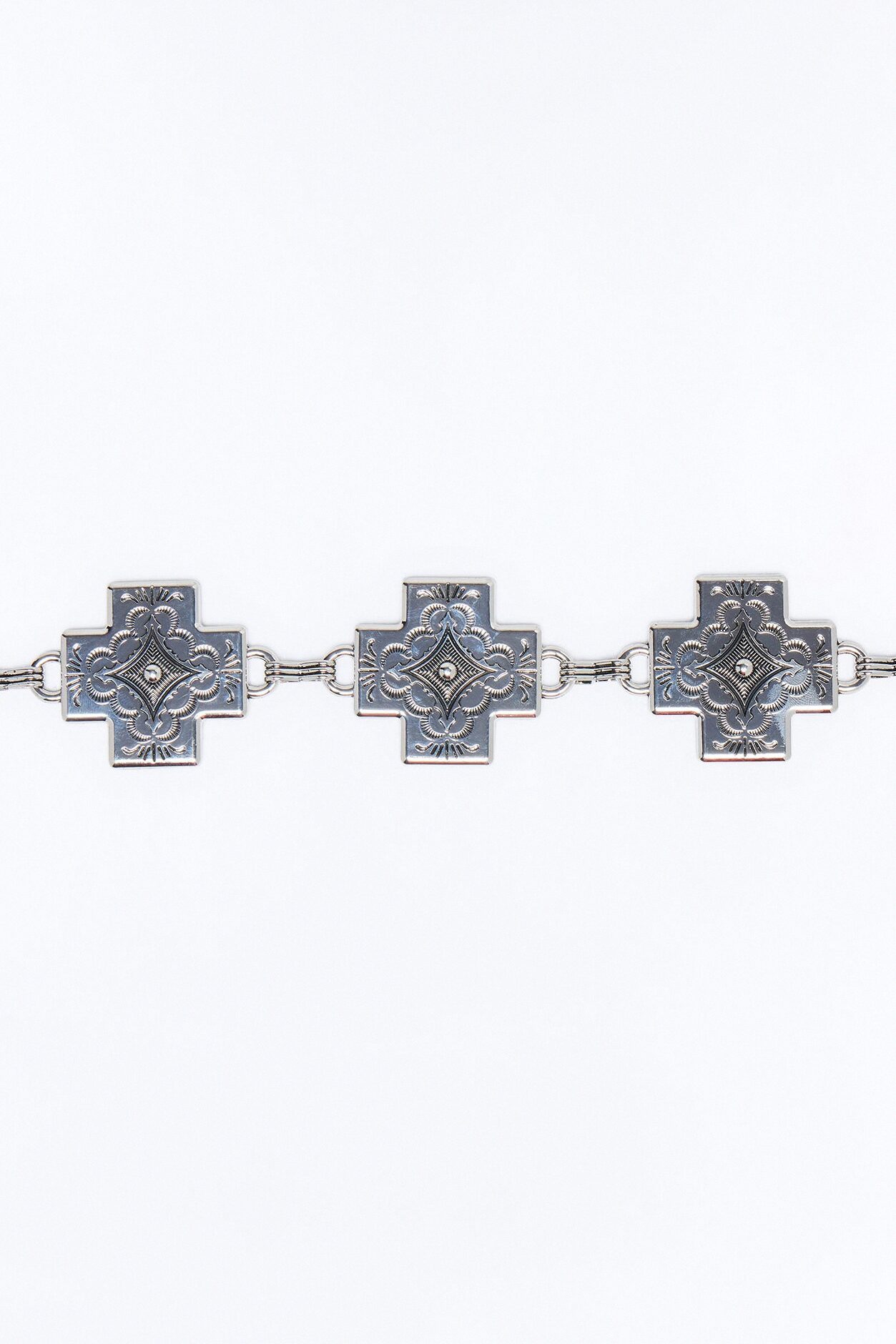 Tracey Cross Western Chain Belt - Blue/Silver