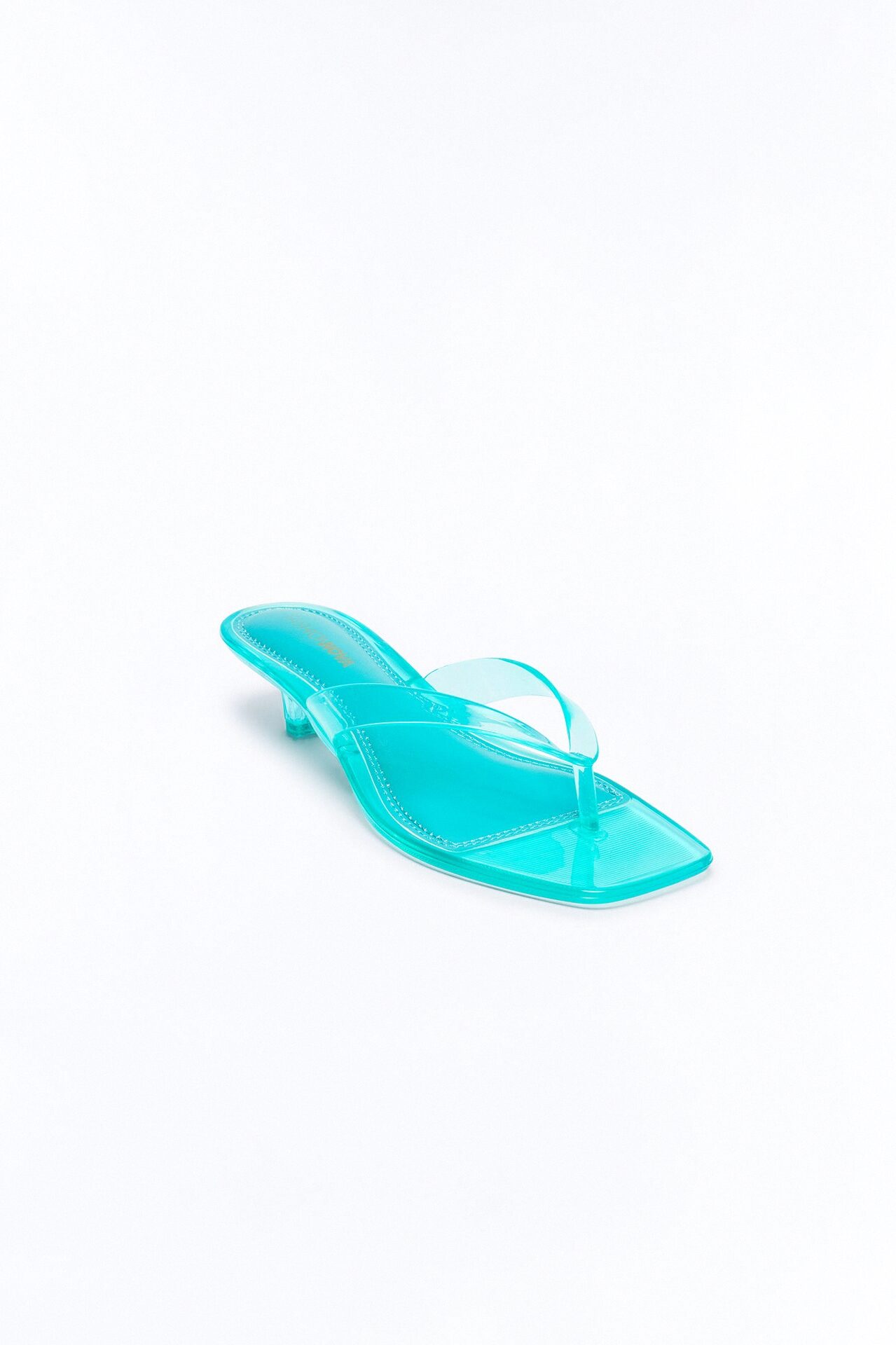 Bahamas Jelly Thong Kitten Heels - Turquoise