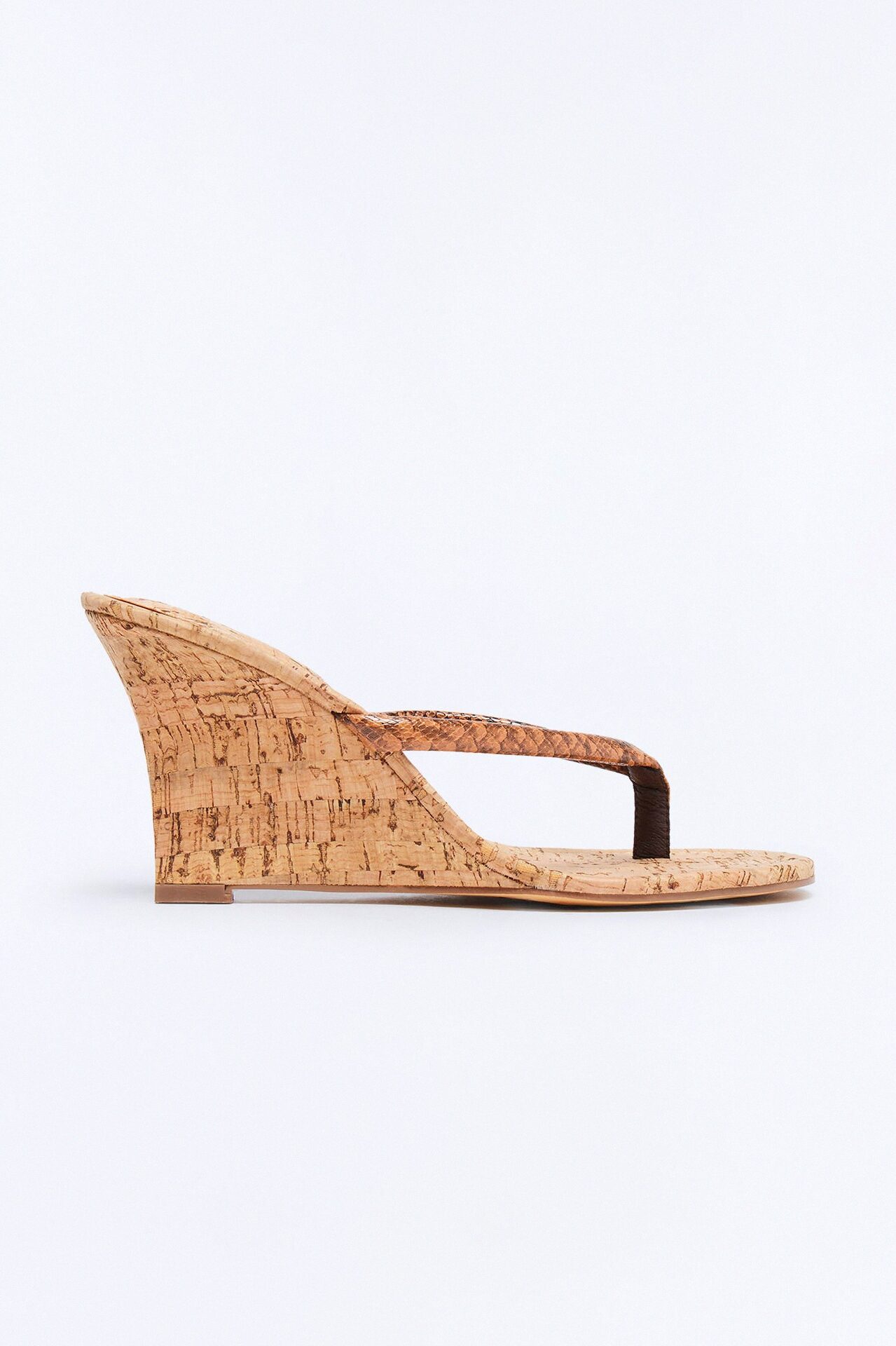 Fluke Cork Thong Wedges - Chocolate