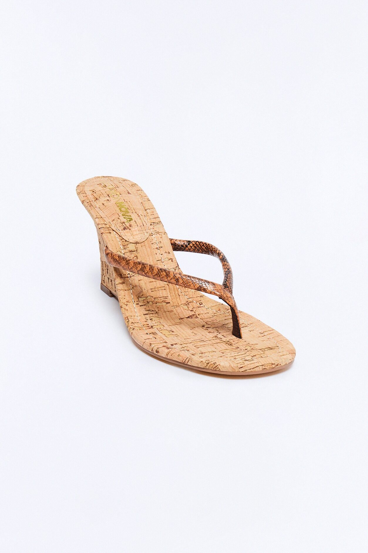 Fluke Cork Thong Wedges - Chocolate