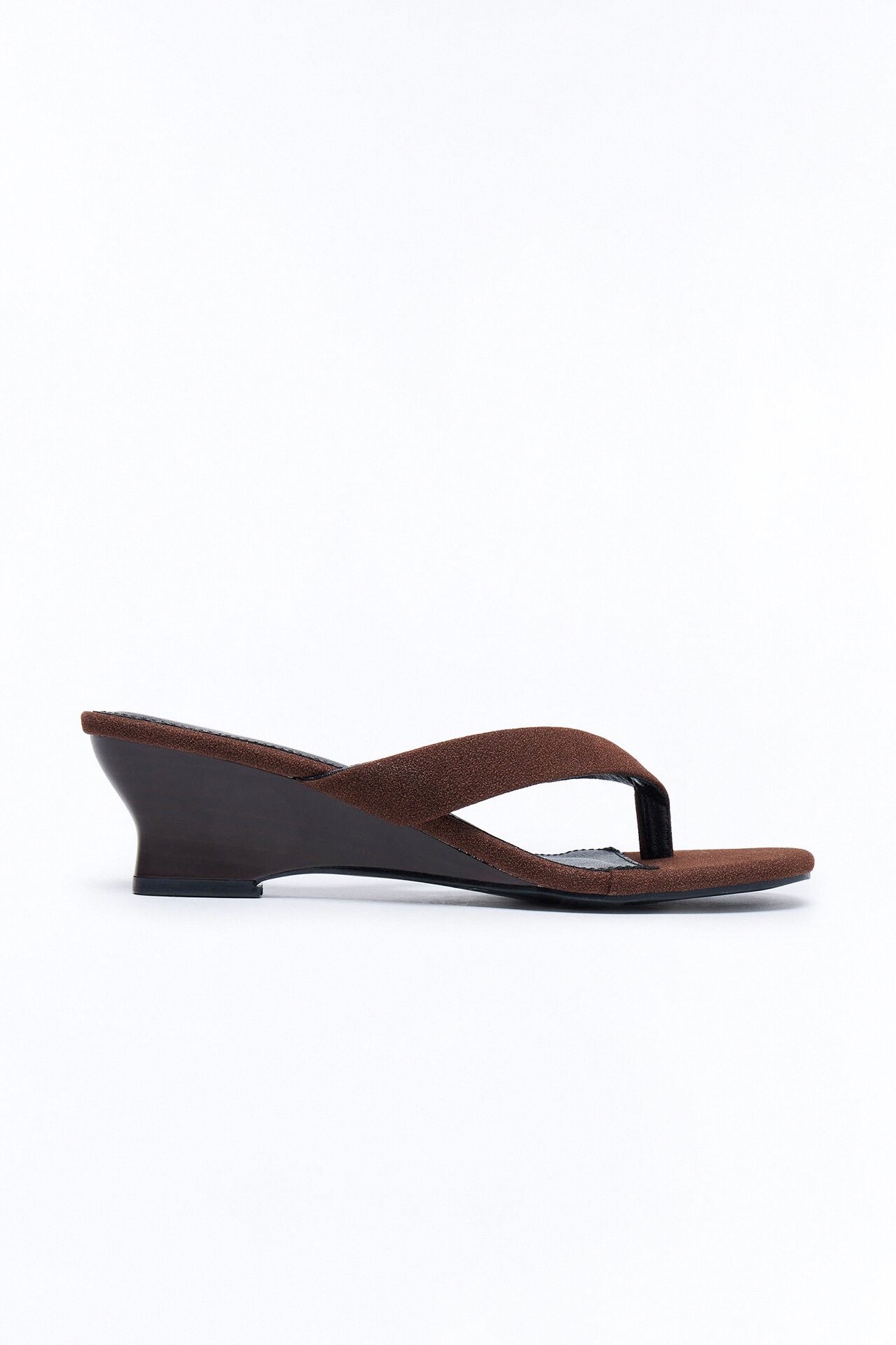 Zoe Thong Wedges - Dark Brown