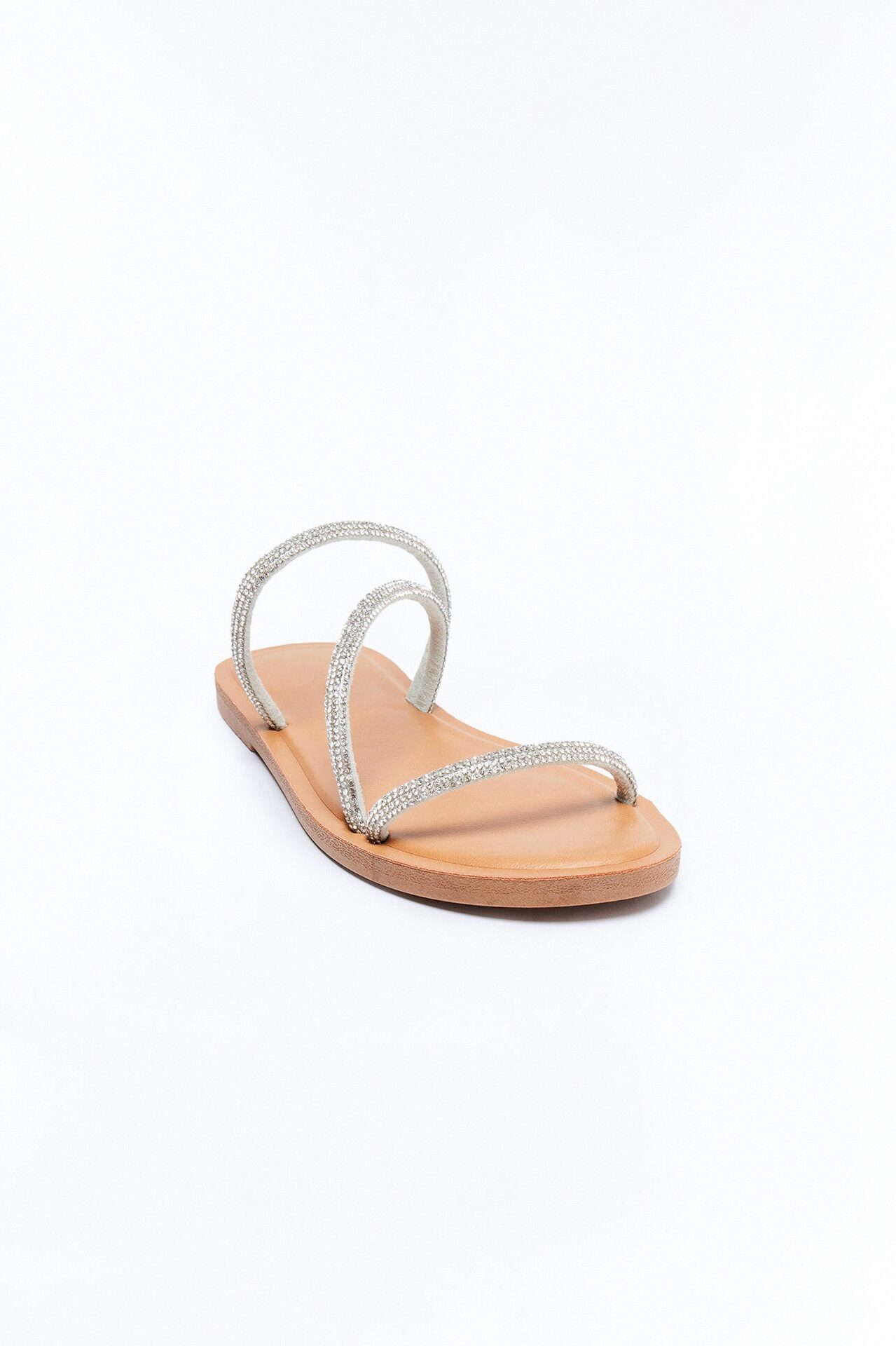 Idella Rhinestone Trim Sandals - Silver