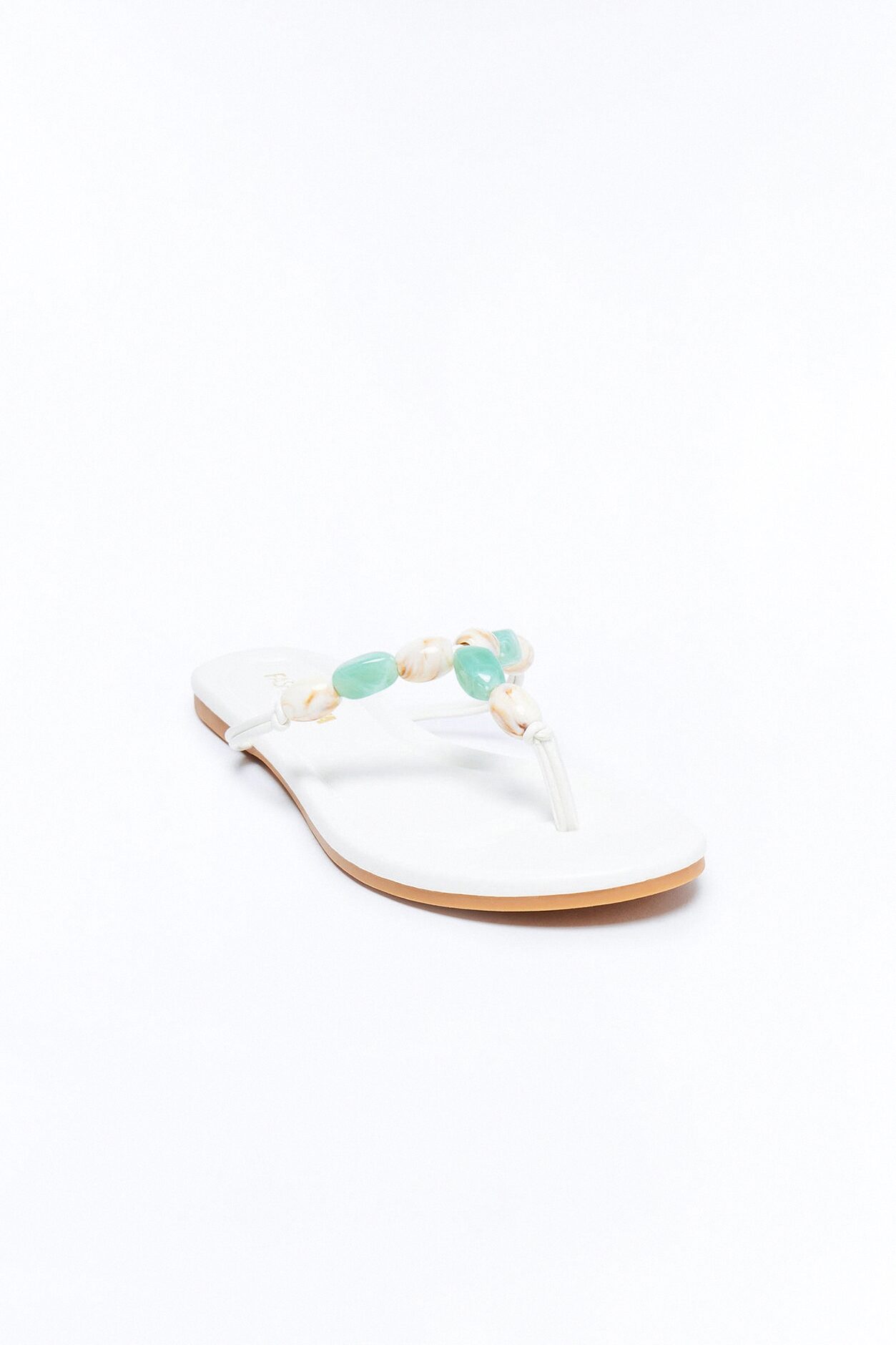 Brooke Stone Flip Flops - White