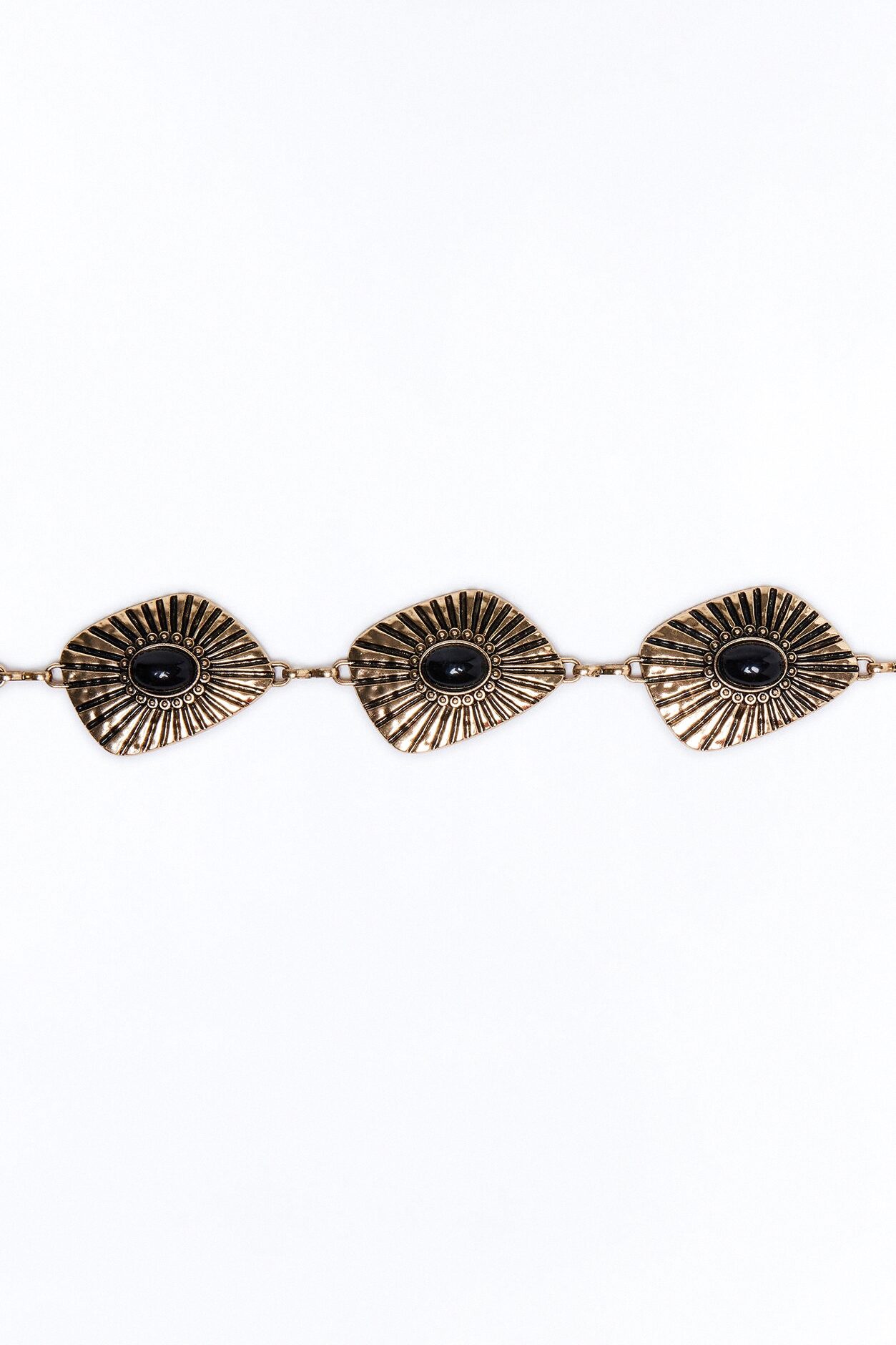 Canyon Jeweled Chain Belt - Gold/Black