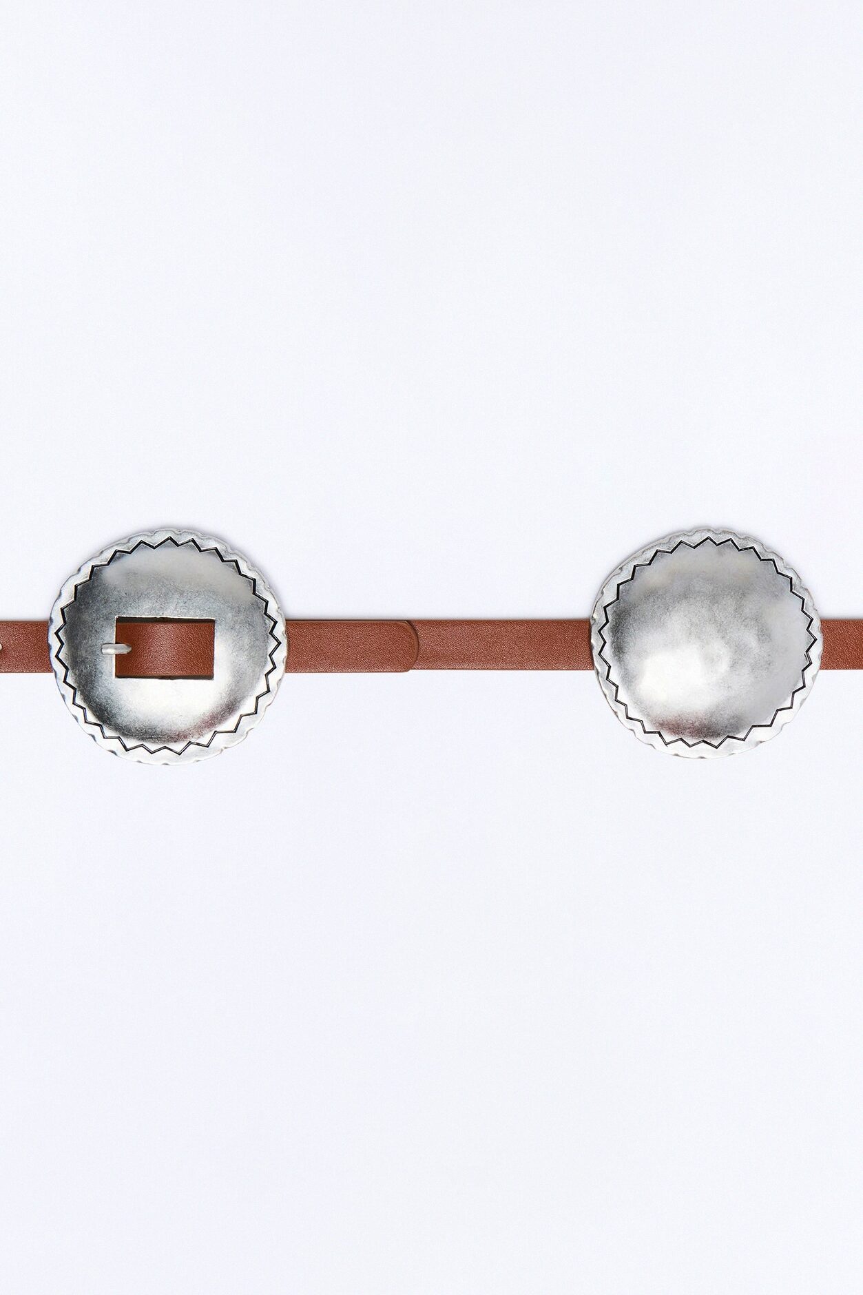 Festival Nights Faux Leather Western Belt - Silver/Brown