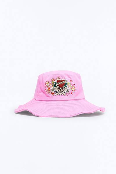 Love Kills Ed Hardy Bucket Hat - Pink/combo
