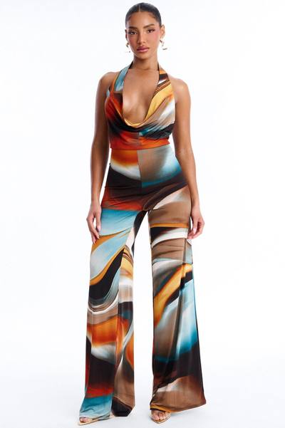 Lost In Translation Halter Jumpsuit - Multi Color