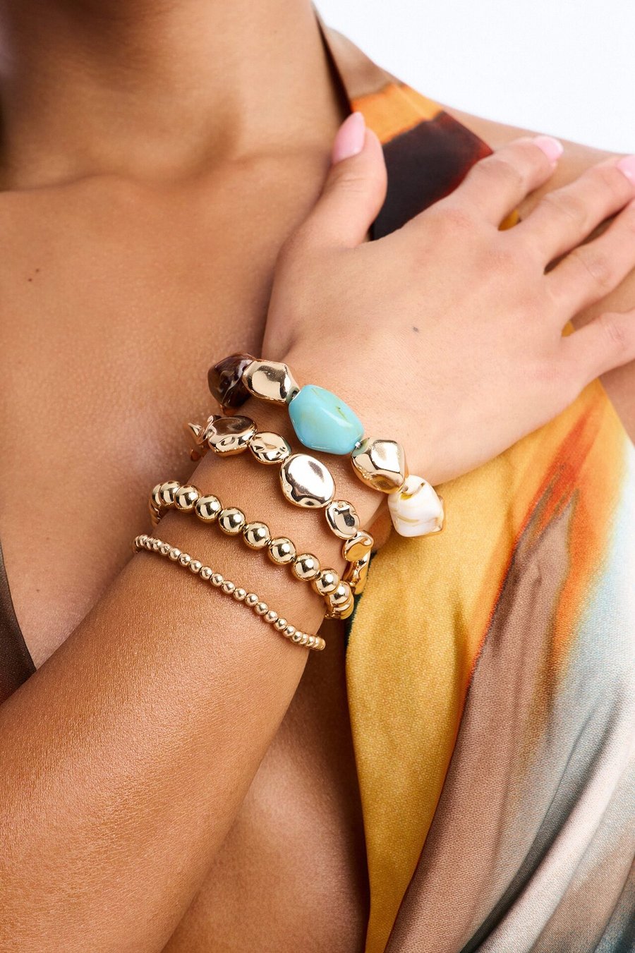 Coast To Coast 4 Piece Bracelet Set - Gold Multi Color