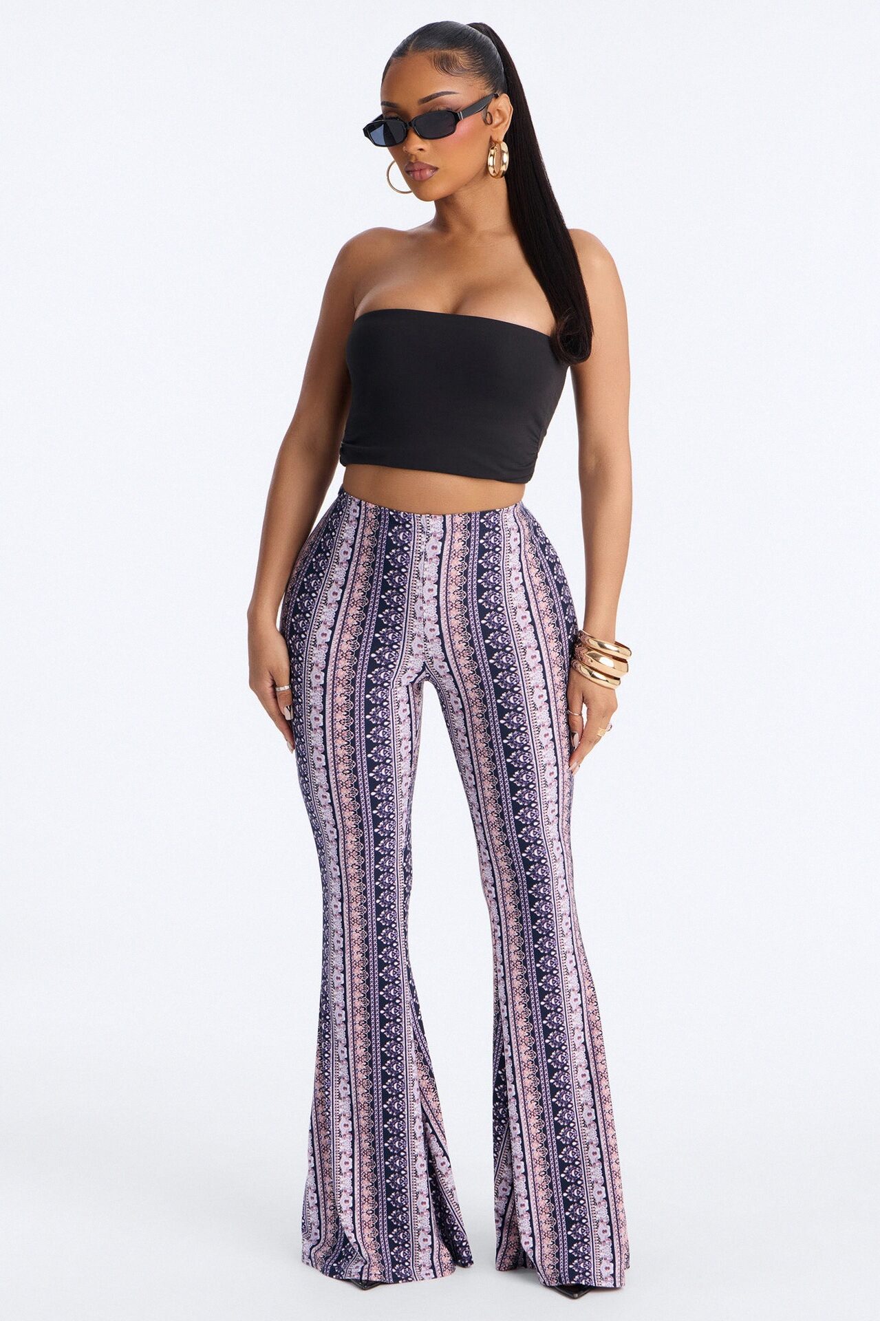 Third Strike Boho Flared Pant 33″ - Purple/combo