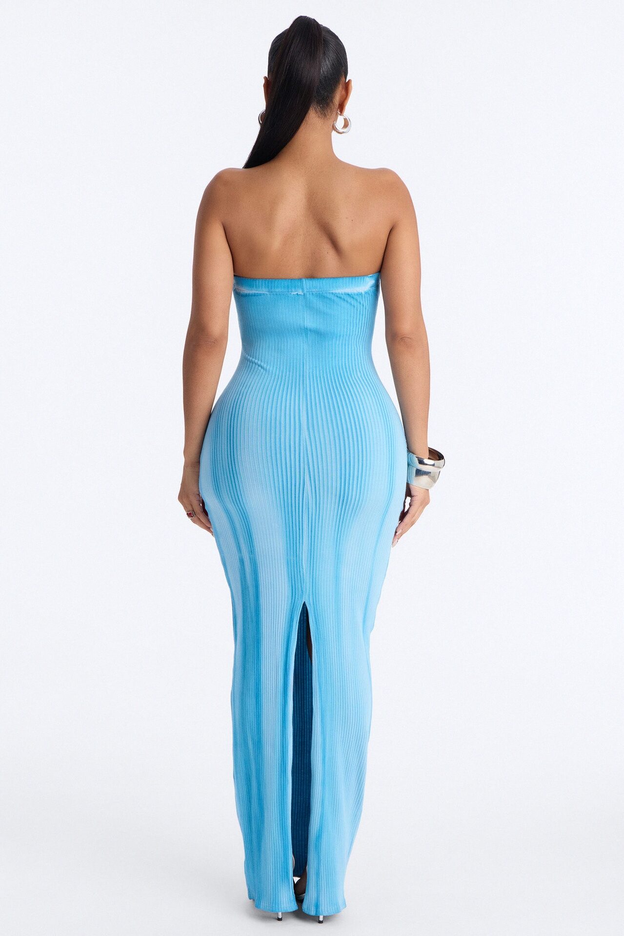 Fade Into You Ribbed Maxi Dress - Blue/combo
