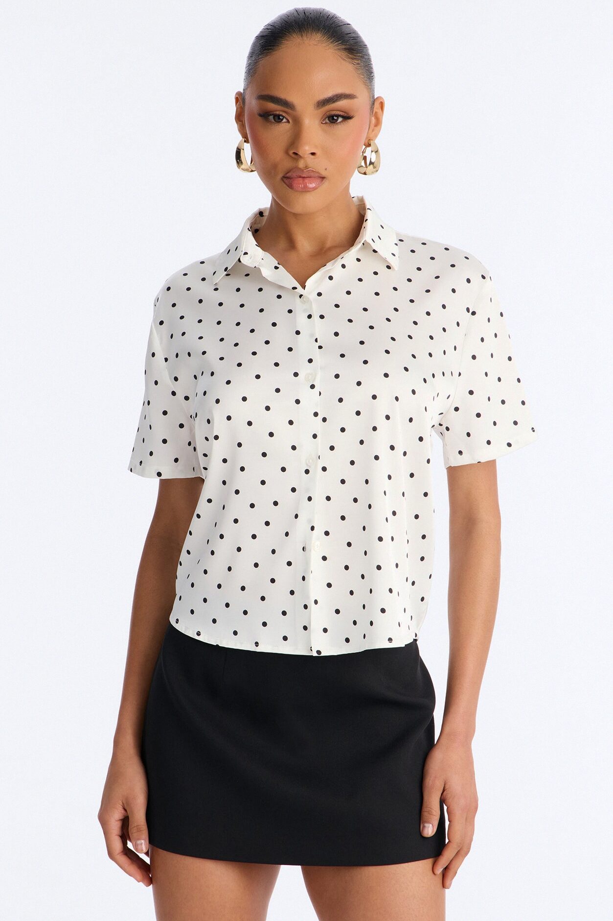 Whimsy Polka Dot Shirt - Ivory/combo