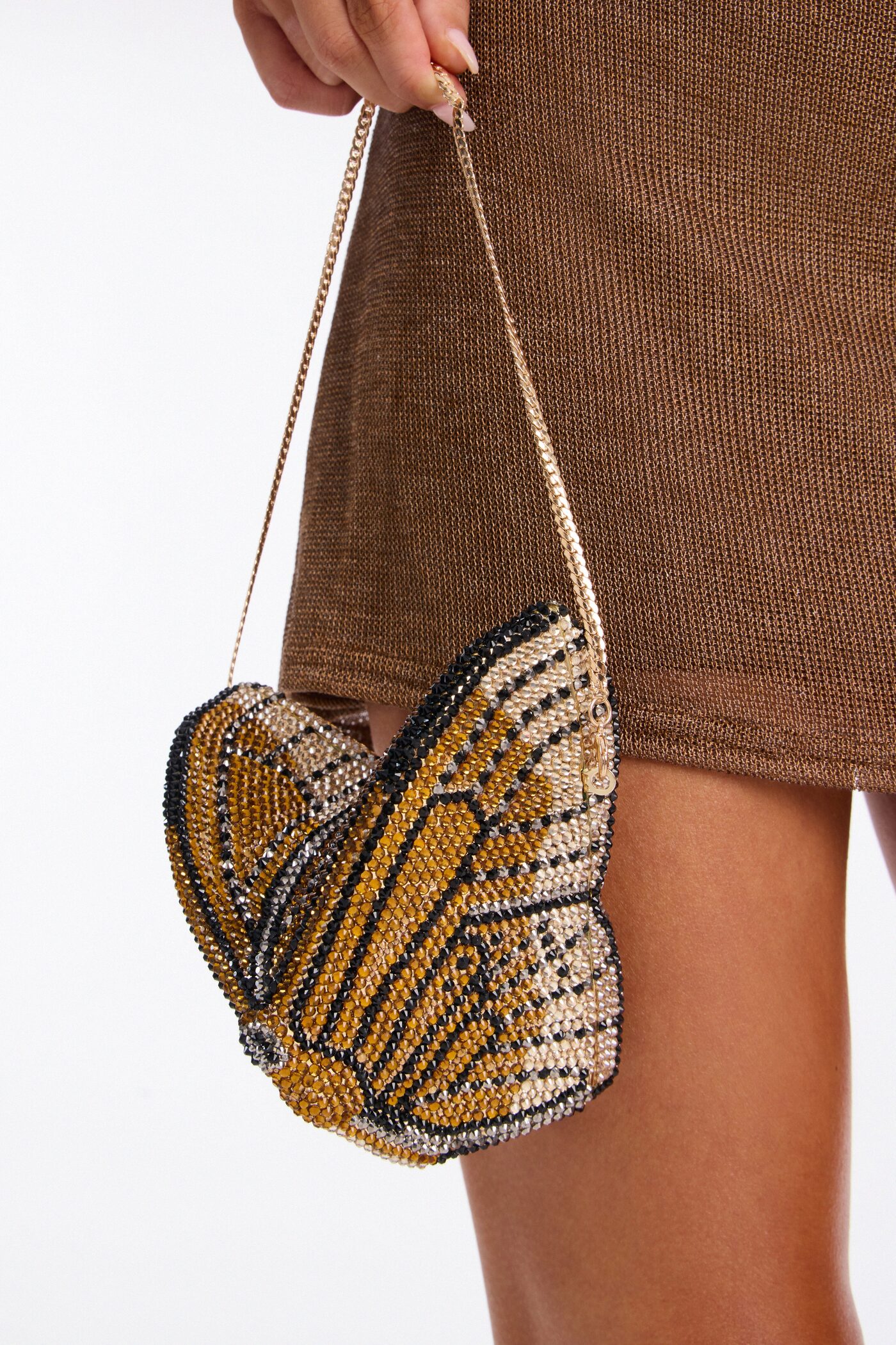 Flutter And Shine Rhinestone Clutch - Multi Color
