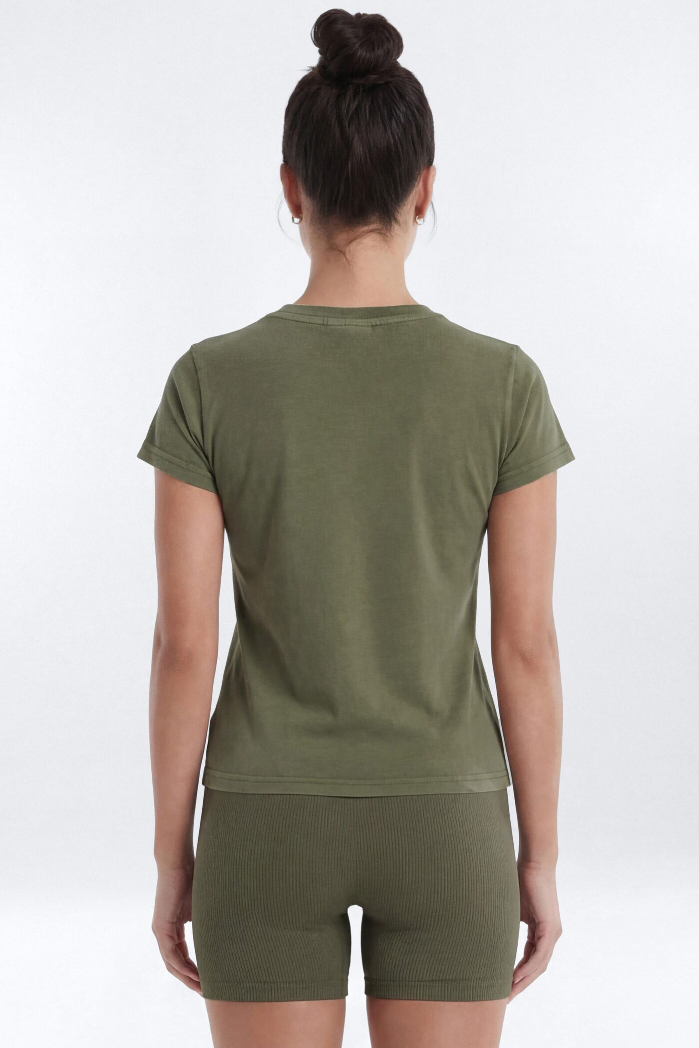 Cotton Jersey Short Sleeve T Shirt - Moss