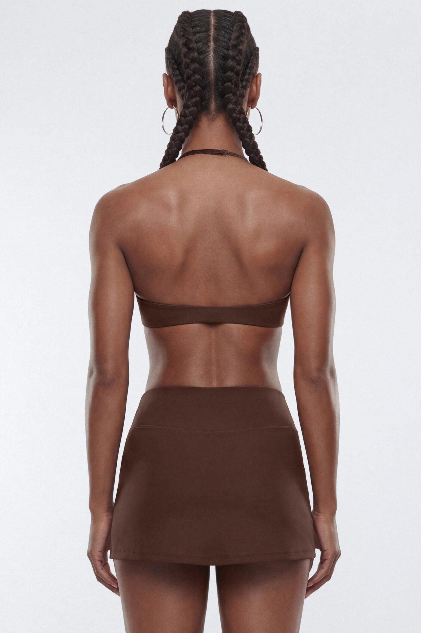 AirSculpt™ Scoop Halter Sports Bra - Brown
