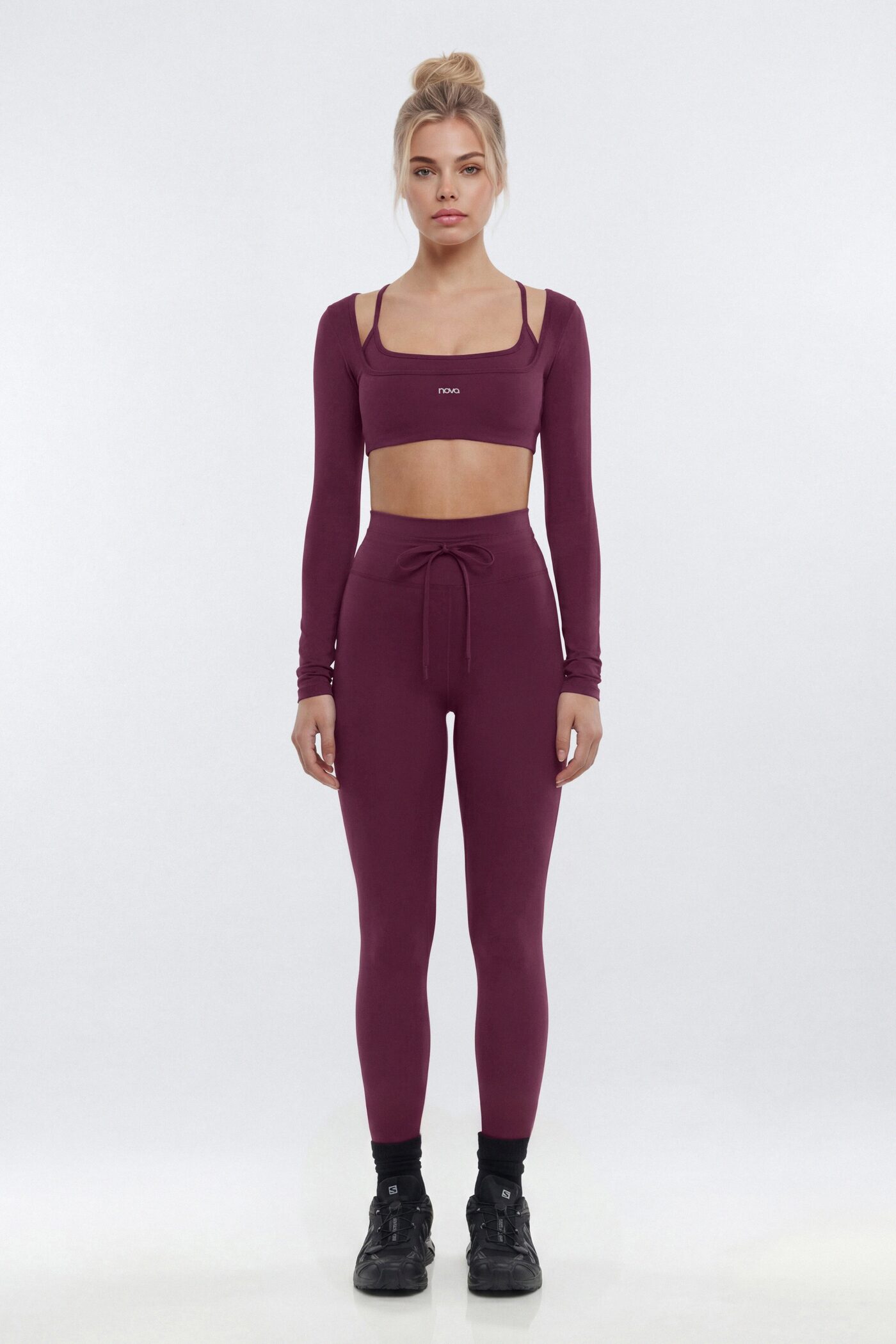 ProStretch™ 27″ High Rise Drawstring Legging - Merlot