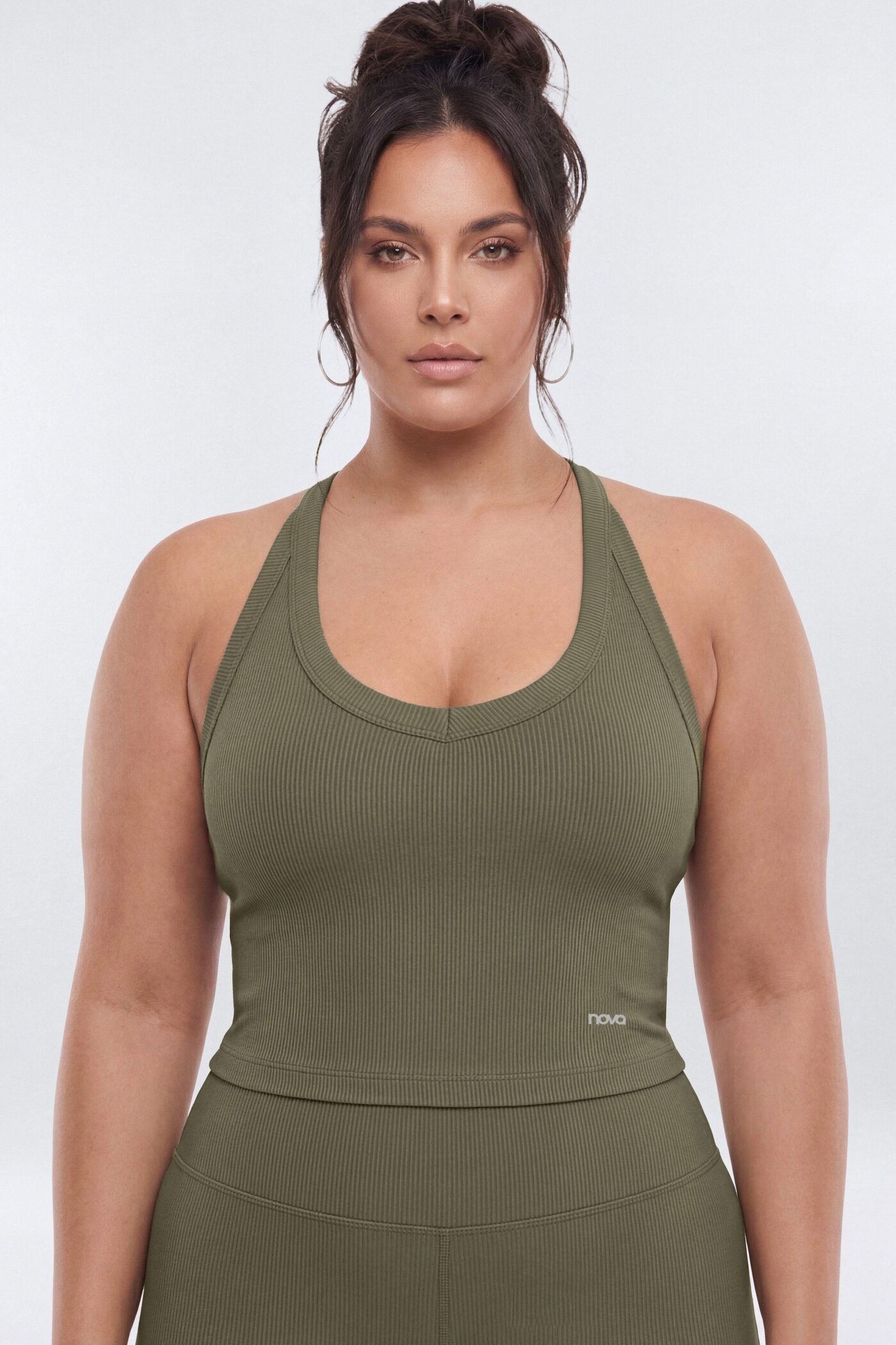 SeamlessLift™ V-Neck Racerback Active Tank - Moss