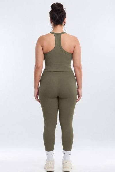 SeamlessLift™ V-Neck Racerback Active Tank - Moss