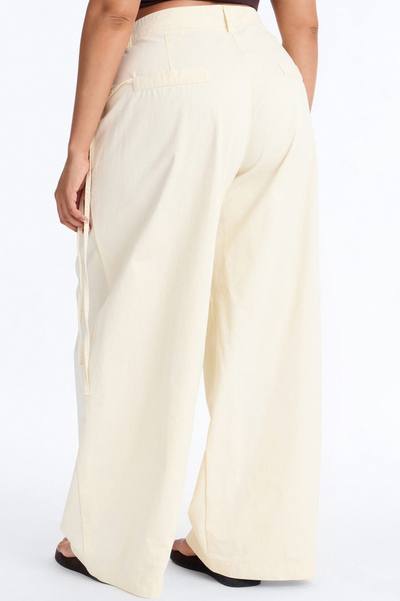 Tessa Twill Wide Leg Pant 32″ - Ivory