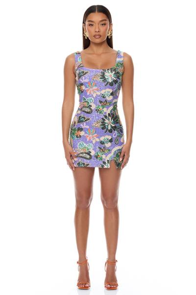 With The Groove Sequin Mini Dress - Purple/combo