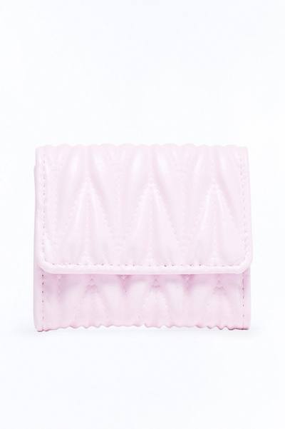 Little Spender Faux Leather Fold Over Wallet - Pink