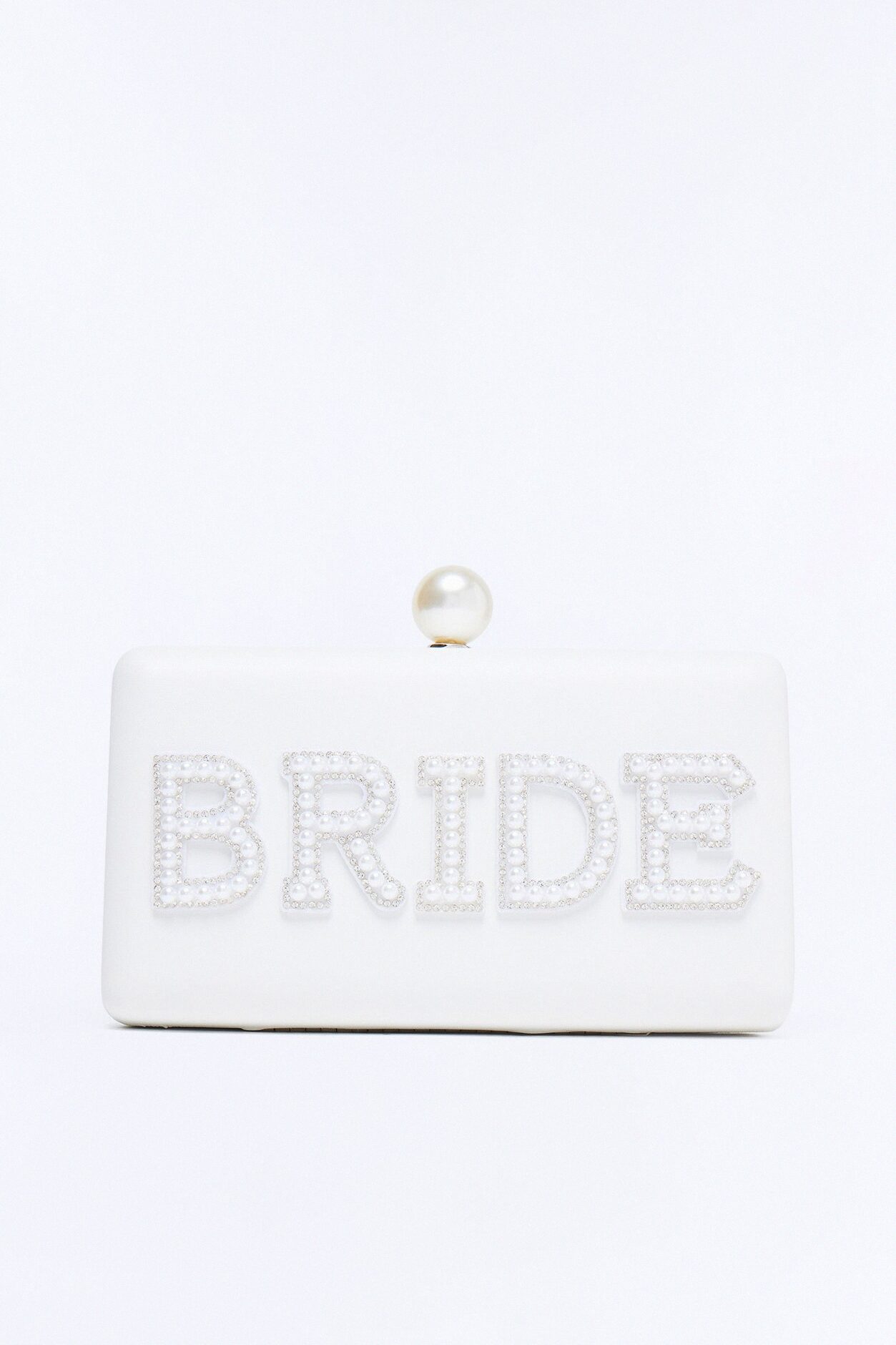 Bride's Pearls Faux Leather Clutch - Ivory