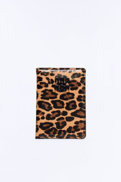 True Power Faux Leather Fold Over Cardholder - Leopard