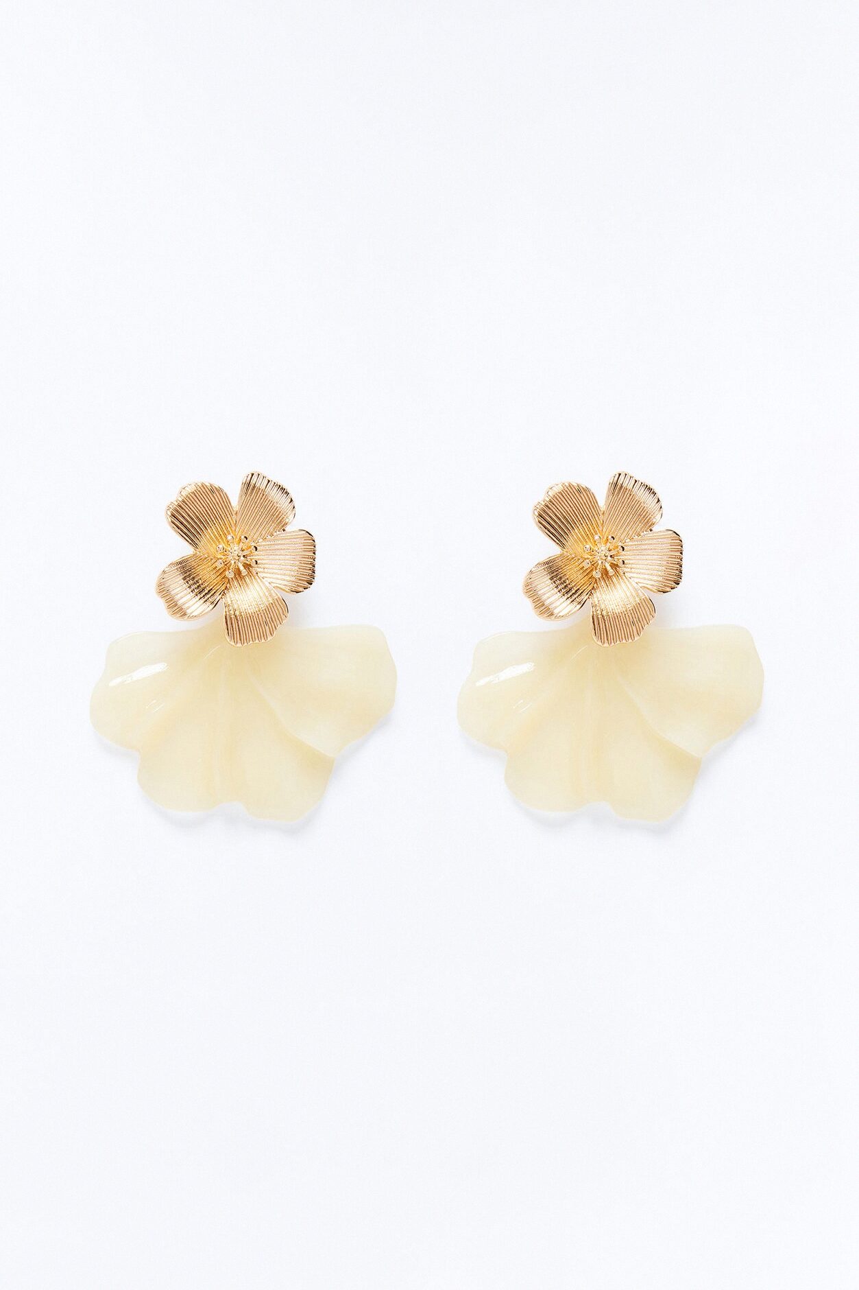 Just Waves And Floral Drop Earrings - Gold/combo