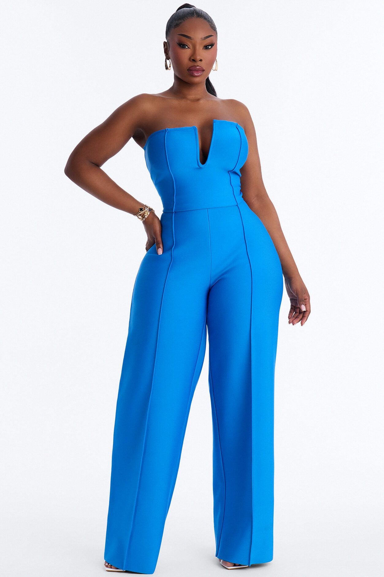 Someone To You Bandage Jumpsuit - Blue