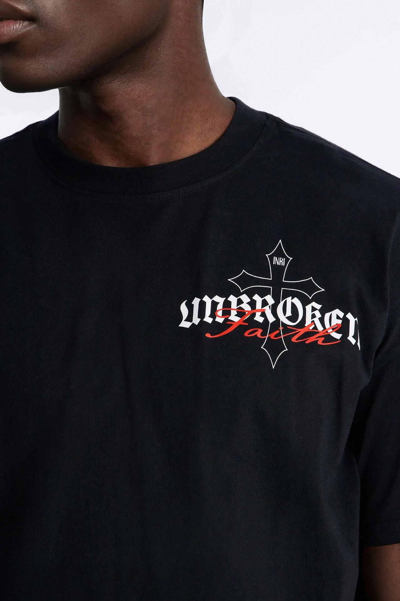 Unbroken Faith Heavy Weight Boxy Short Sleeve Tee - Black