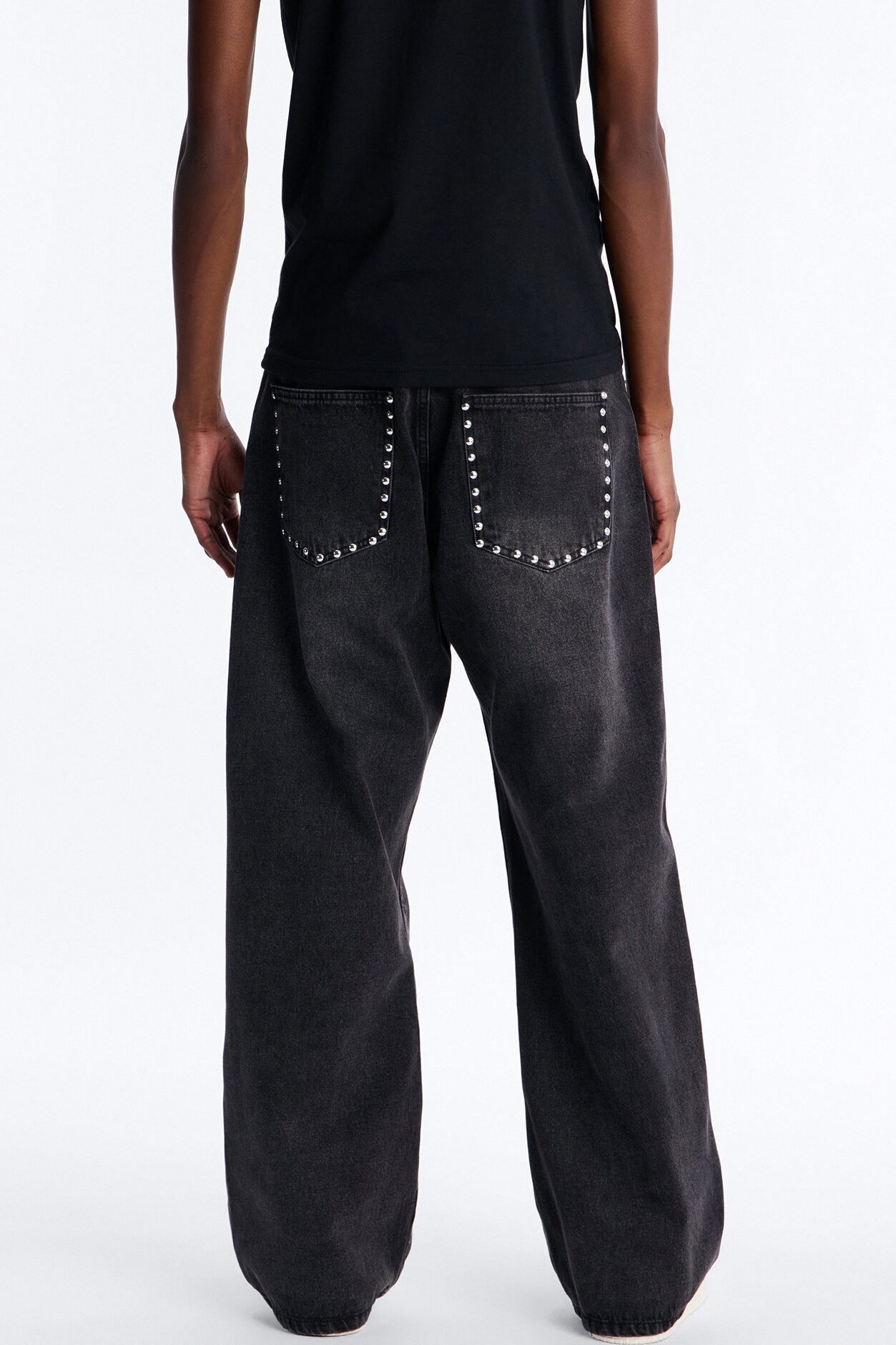 Baggy Studded Mayhem Jean - Black Wash