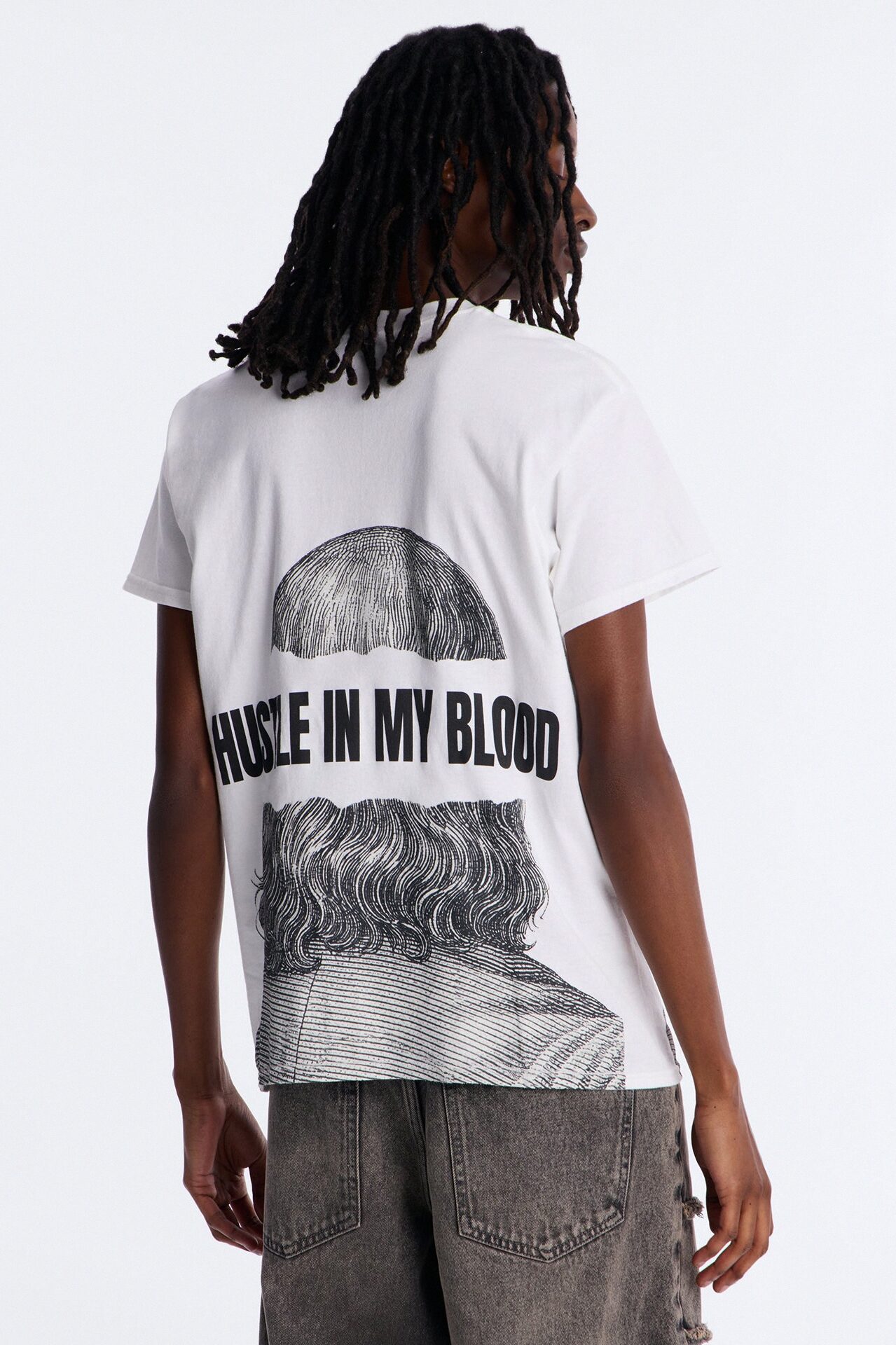 Hustle In My Blood Short Sleeve Tee - White