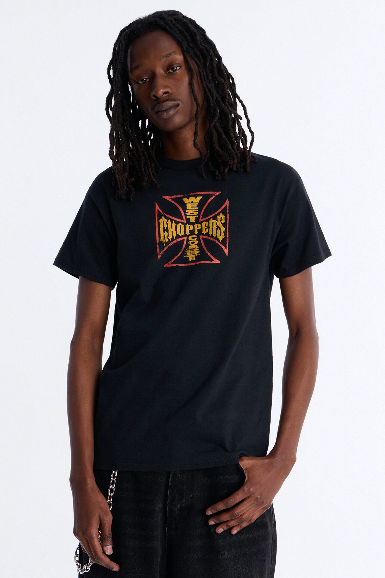 West Coast Choppers Cobra Puff Print Short Sleeve Tee - Black