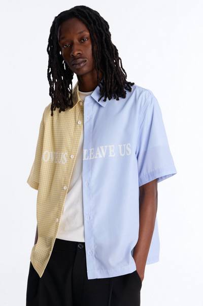 Relaxed Split Button Up Shirt - Yellow